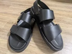 【値下げしました】ZARA レザーダブルストラップサンダル 42 27cmのサムネイル