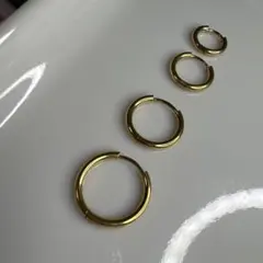 ゴールドフープピアスセット 4サイズ