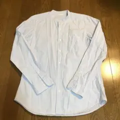 ◎水色 ストライプ 長袖シャツ Mサイズ　GU