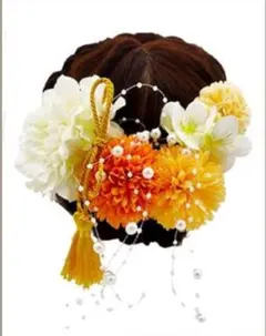 JZOON オレンジ色 花クリップ 7点セット
