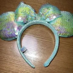 ディズニーカチューシャ夏グリーンスパンコール