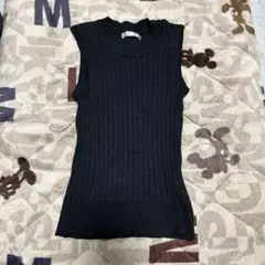 【美品】FUN ノースリーブニット　レディースフリーサイズ　ブラックのサムネイル