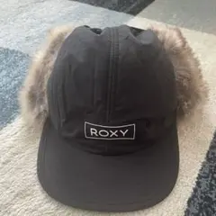 ROXY ブラック　ナイロンフライトキャップ ファー付きのサムネイル