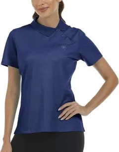 <新品>MOFIZアシンメトリーカラーゴルフポロシャツ 変形襟