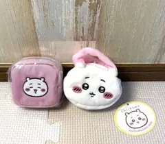 【ちいかわ 】ぬいふわトートミニポーチ　カラビナ付き 刺繍スクエアミニポーチ