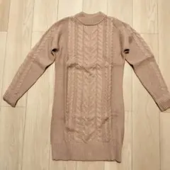 UNIQLO ケーブル編みニットワンピース 長袖 ピンクS