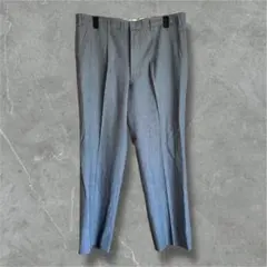 vintage スラックス ボタンフライ グレー センタープレス カジュア