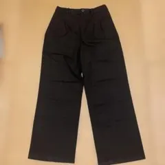 ユニクロ　リネン　黒　ワイドパンツ