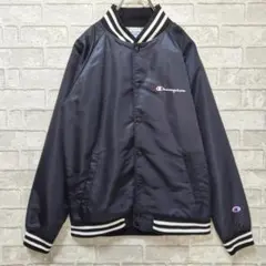 Champion チャンピオン　ネイビー スタジャン MEDIUM　ブラック