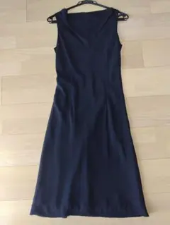 NATURAL BEAUTY BASIC　黒ノースリーブ ロングワンピース 36