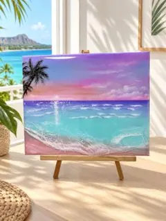 油絵 絵 インテリア アート 海の絵 sea ハワイ ロンハーマン roku 油絵 インテリア 海の絵 絵 ロンハーマン アート ハワイ - メルカリ