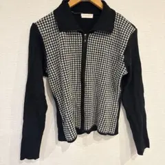 DOLTININA ハウンドトゥースカーディガン