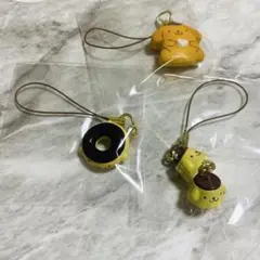 ポムポムプリン　ガチャストラップ3個セット