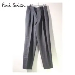 良品 90s ポールスミス 2タック ウールワイドスラックス M-L W30.5