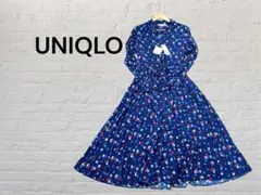 【新品未使用品】UNIQLO イネス INES 花柄ワンピース ネイビー