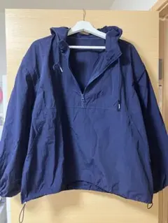 ネイビー フード付き ナイロンジャケット