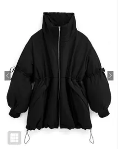 【新品未使用】襟2Wayドロストスリーブミドル丈ブルゾン黒色（fo2000）