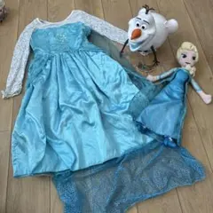 エルサのドレスとオラフのぬいぐるみセット　120サイズDisney