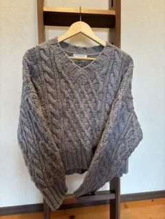 BEAUTY&YOUTH ケーブルニット Vネックセーター