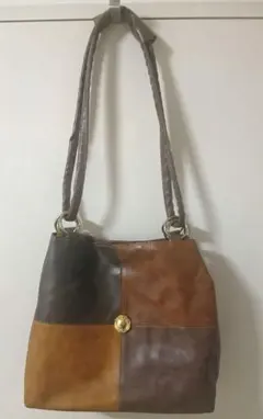 Trideep 山羊革 トートバッグ キャメル パッチワークレザー - メルカリ