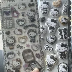 平成 はっぴーフォン ギャルキティ　黒キティシール　クラックス正規品 マシュマロ