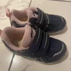 ASICS キッズシューズ ネイビー/ピンク ベルクロ