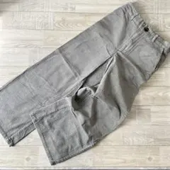 《GU》コーデュロイワイドパンツ Mサイズ グリーンがかったグレー 美品