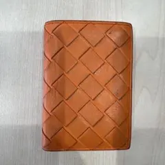 BOTTEGA VENETA イントレチャート 名刺入れ オレンジ　箱なしのサムネイル