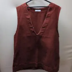 Discoat　USコットン深Vベスト　フリンジ