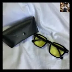 【再入荷】メンズサングラス　yellow×black ウェリントン