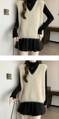 シャギーニットベスト