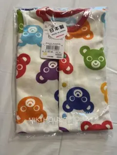 新品　ミキハウス クマ柄 ベビーロンパース70