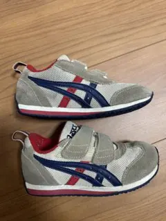 ASICS キッズスニーカー ベージュ/ネイビー/レッド
