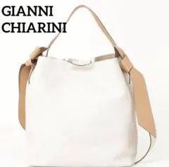 美品 本革 ジャンニキャリーニ ショルダーバッグ オフホワイト ベージュ