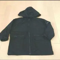 黒 フード付きナイロンジャケット 110