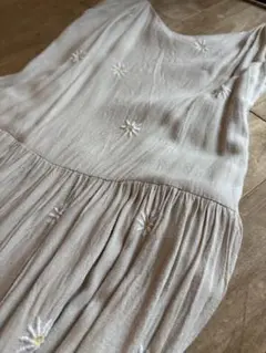 ZARA 花柄刺繍 キャミロングワンピース