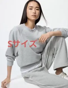 ユニクロ スウェットクロップドシャツ Sサイズ グレー