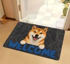柴犬デザイン 玄関マット WELCOME　40×60cm（同梱不可）