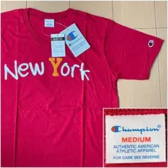 Ⅿ 新品送込 CHAMPION Vネック 半袖Ｔシャツ チャンピオン 赤