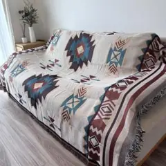 マルチカバー オルテガ柄 ラグ 180×130 キャンプ ソファーカバー