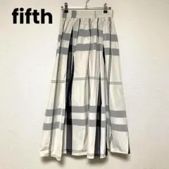 zo637 fifth/チェック柄ロングフレアスカート/マキシスカート