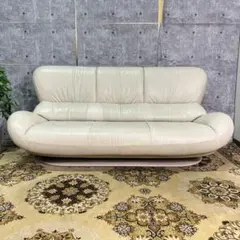 ꧁カリモク家具 karimoku꧂3人掛けアームレザーソファ リビング 合成皮革