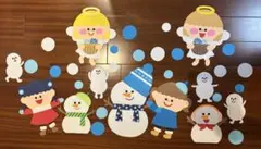 壁面　壁面飾り　冬　雪だるま