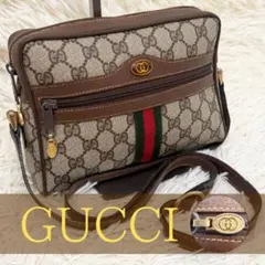美品 希少 オールドグッチ GG 金具 レザー ショルダーバッグ シェリーライン
