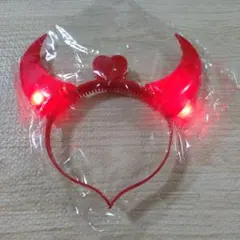 光るカチューシャ 小悪魔の角 レッド