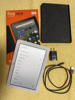美品 fire HD 8 タブレット ホワイト 64GB ケース付 amazon