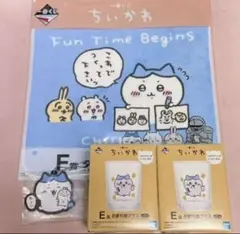 ちいかわ　一番くじ　ハチワレ　グラス　タオル　ラバスト