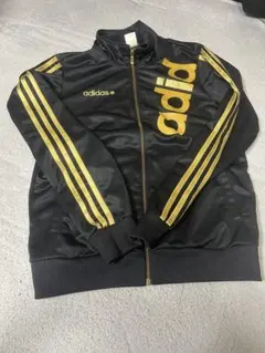 adidas ジャージ上下セット ブラック/ゴールド Sサイズ
