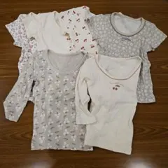 ベビー肌着セット　90㎝　長袖　半袖　女の子 6枚まとめ売りセット