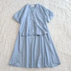ミディウミソリッド アシンメトリー ロングシャツ 変形デザイン ミズイロインド